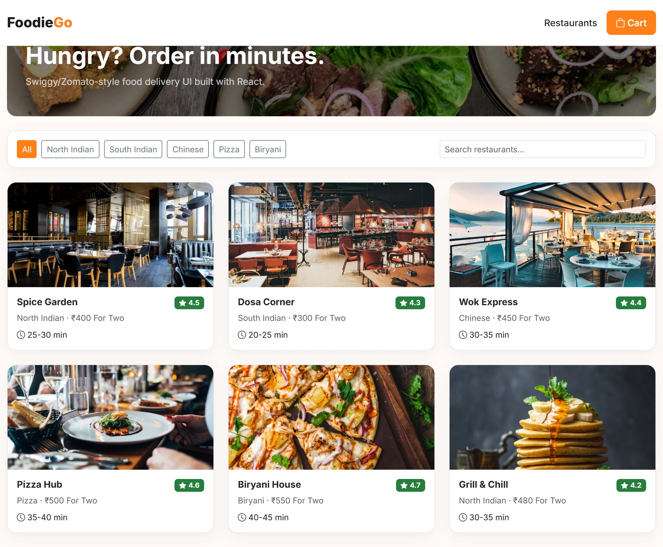 Food Delivery App — React JS