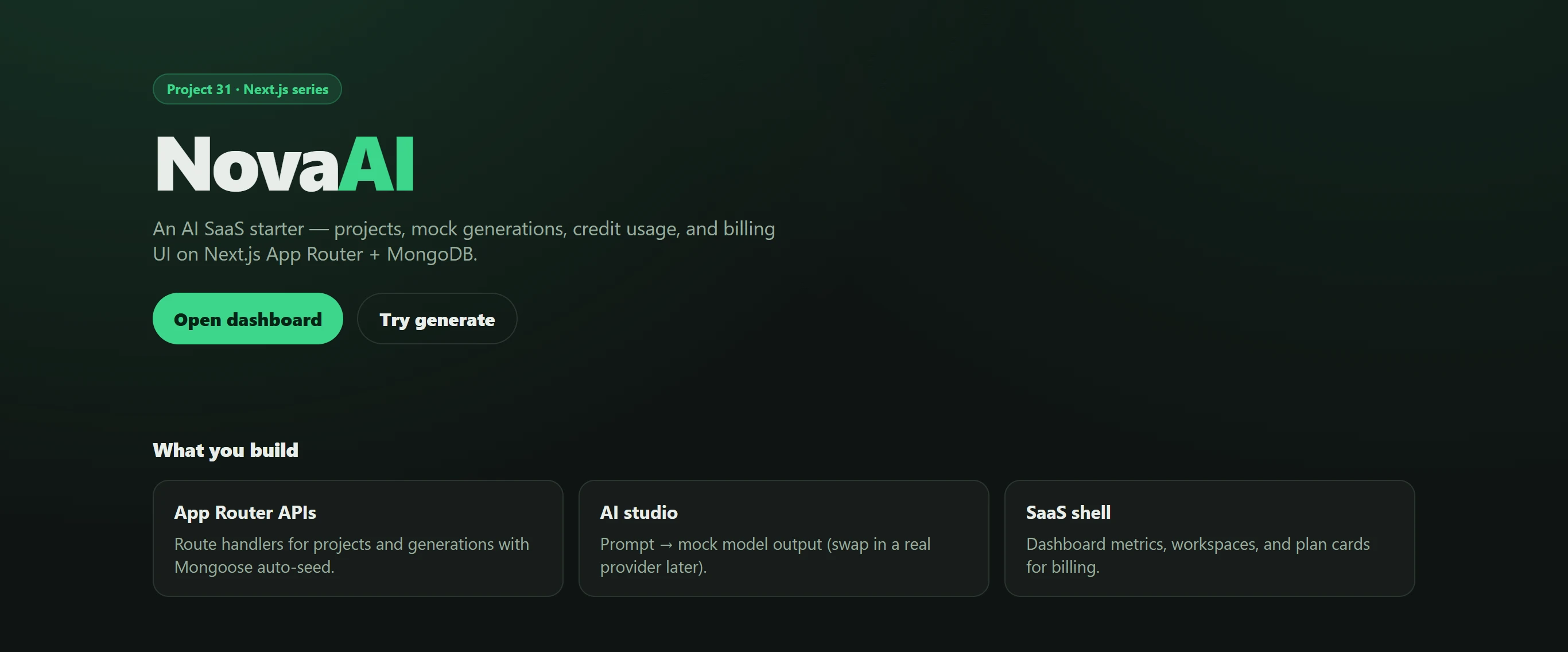 AI SaaS Platform — Next.js (App Router + MongoDB)