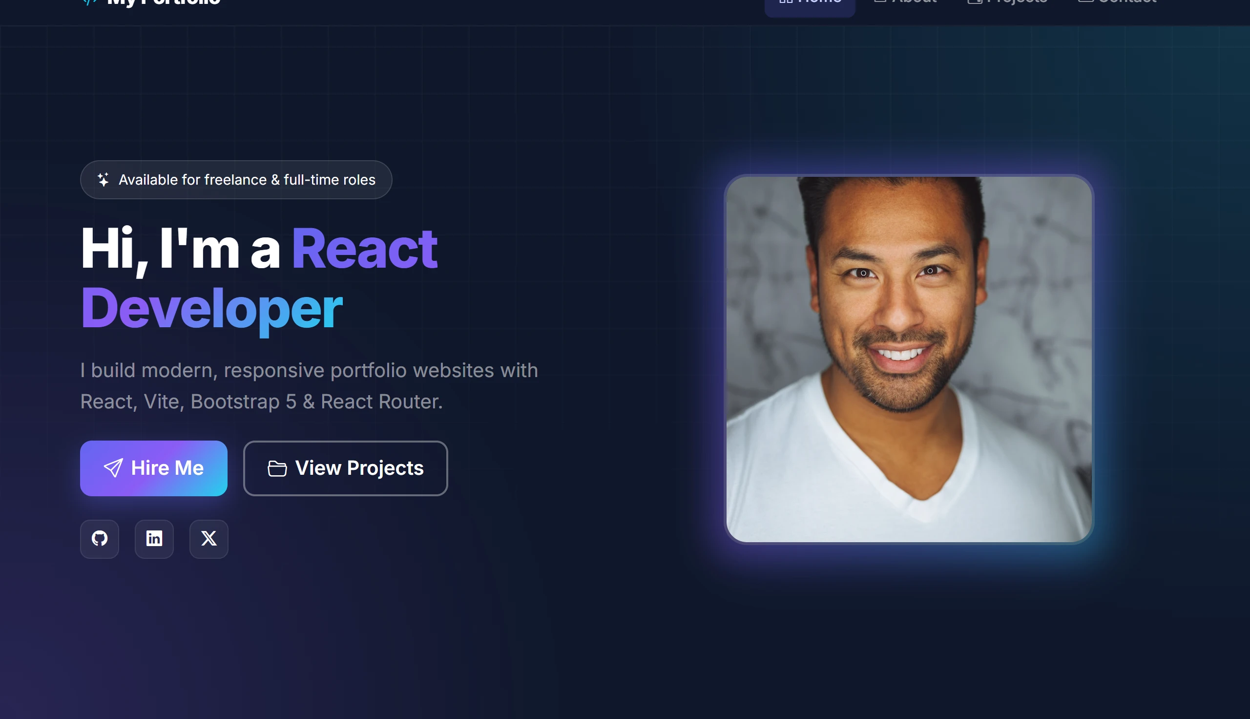 Personal Portfolio Website — React JS