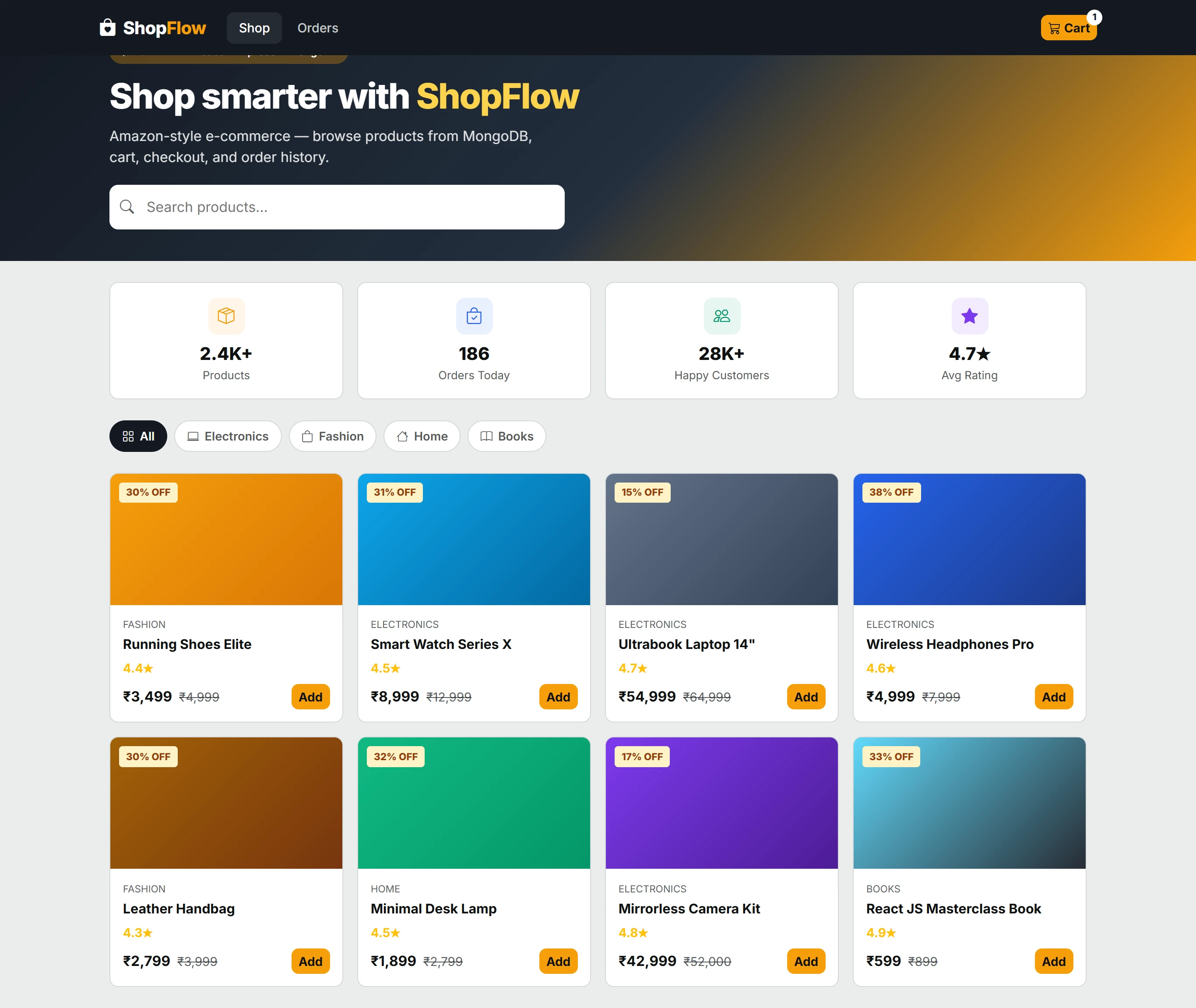 E-Commerce Platform — Full MERN (React + Express + MongoDB)