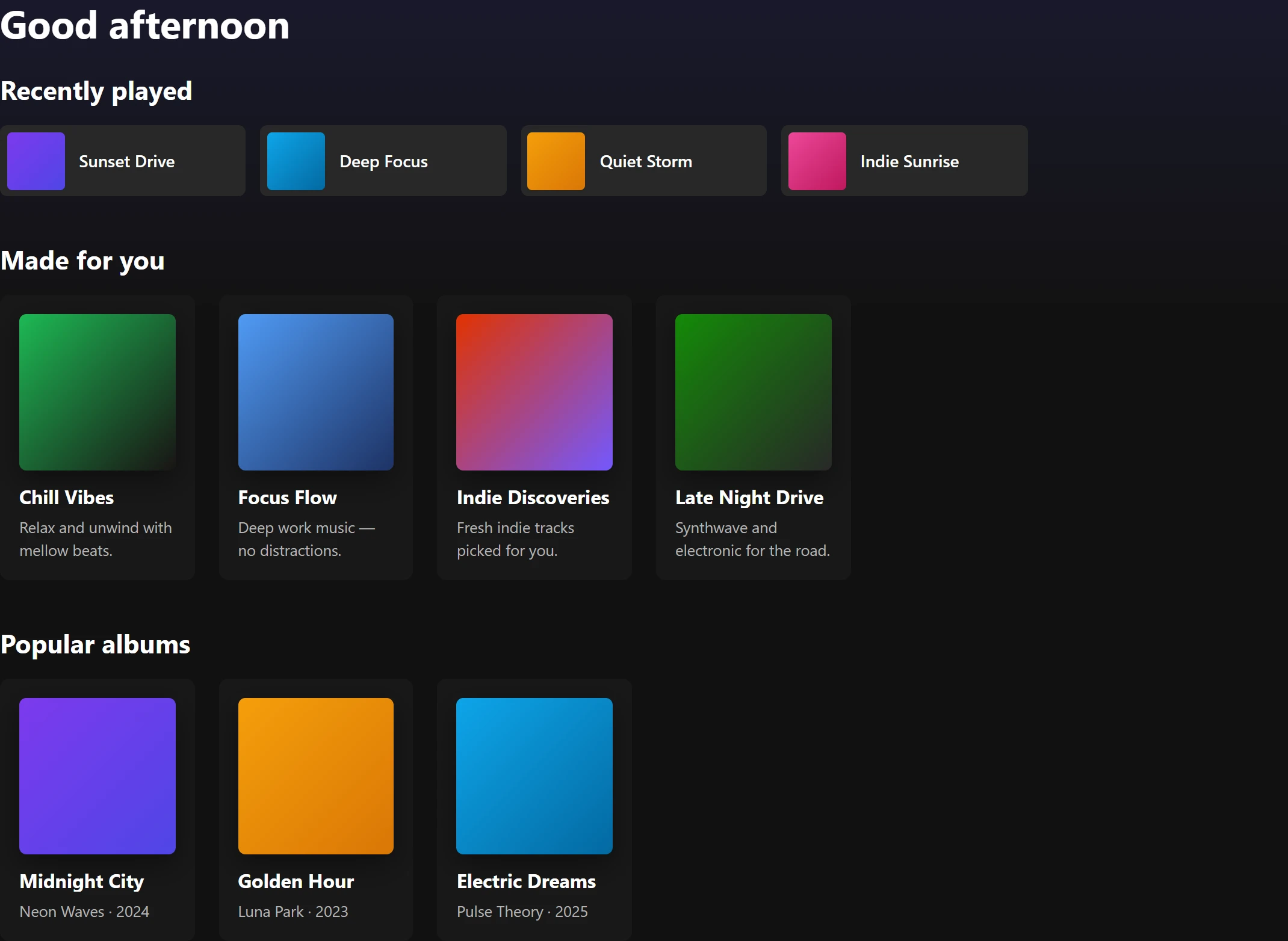 Spotify Clone — React JS + JSON Server (BeatFlow)